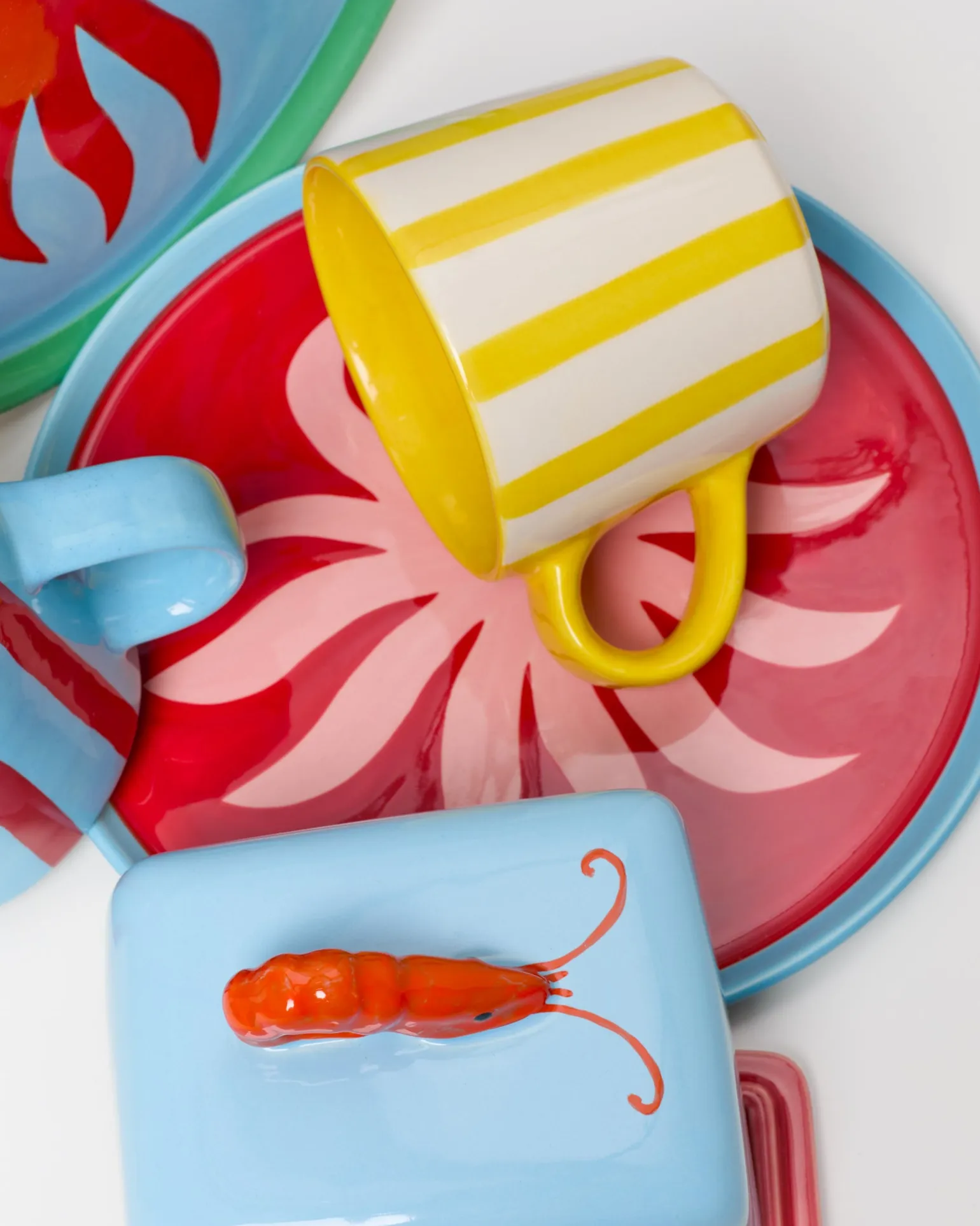 MaM x Isis Maria Geschirr-Set Palm Stripe mix 5-teilig
