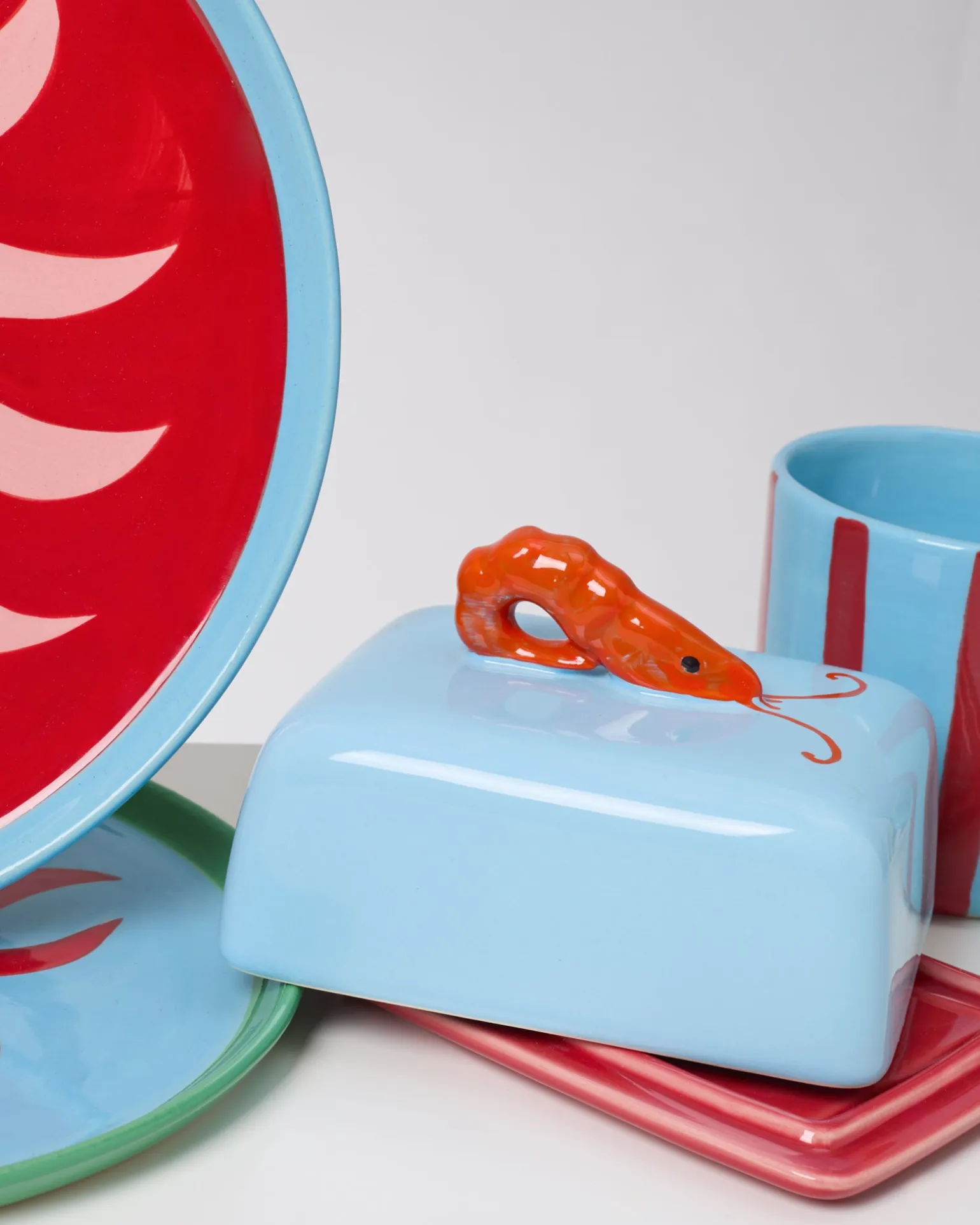 MaM x Isis Maria Geschirr-Set Palm Stripe mix 5-teilig