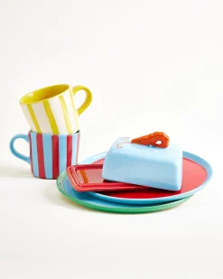 MaM x Isis Maria Geschirr-Set Shrimp Stripe mix 5-teilig