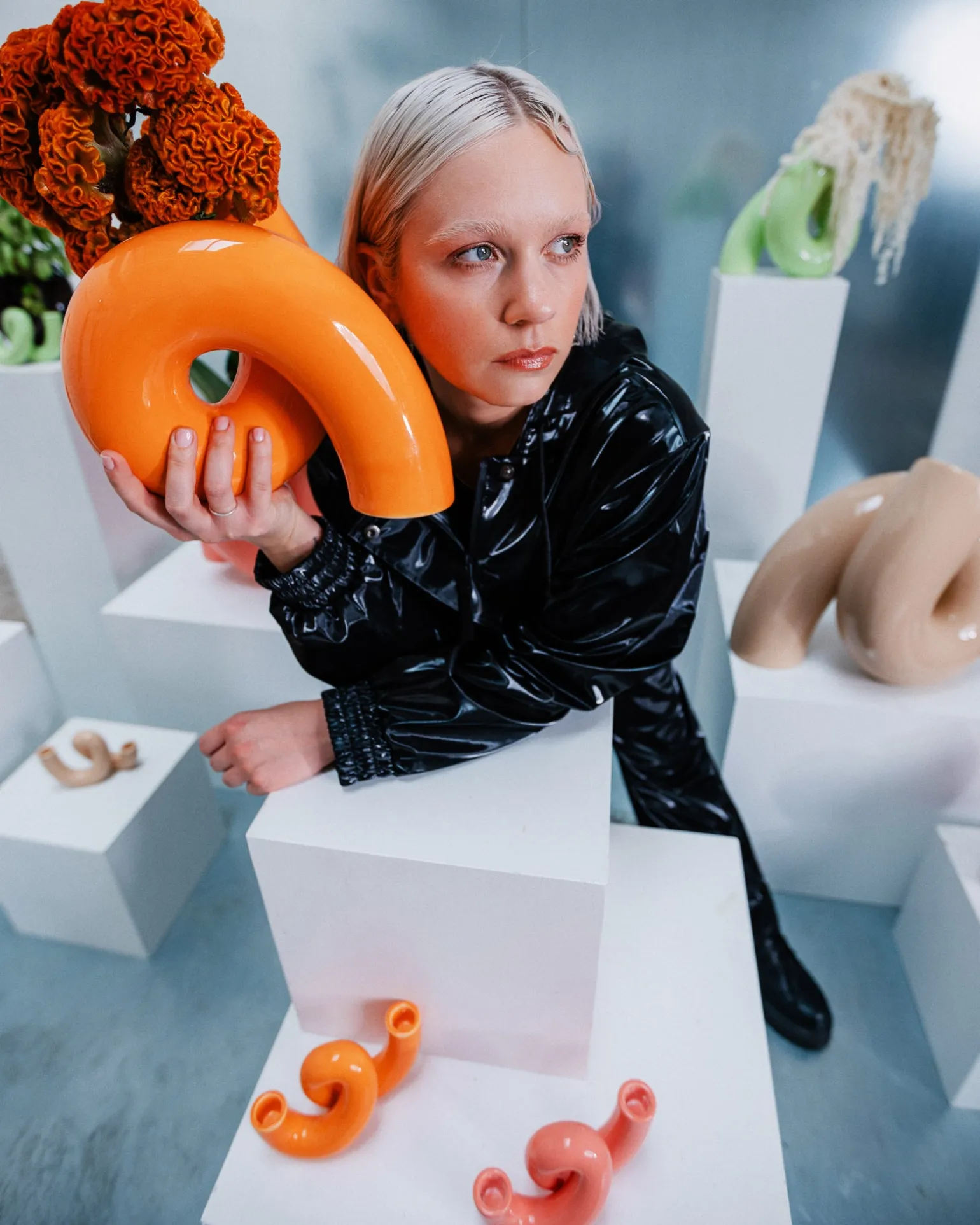 MaM x Ju Schnee Vase L orange
