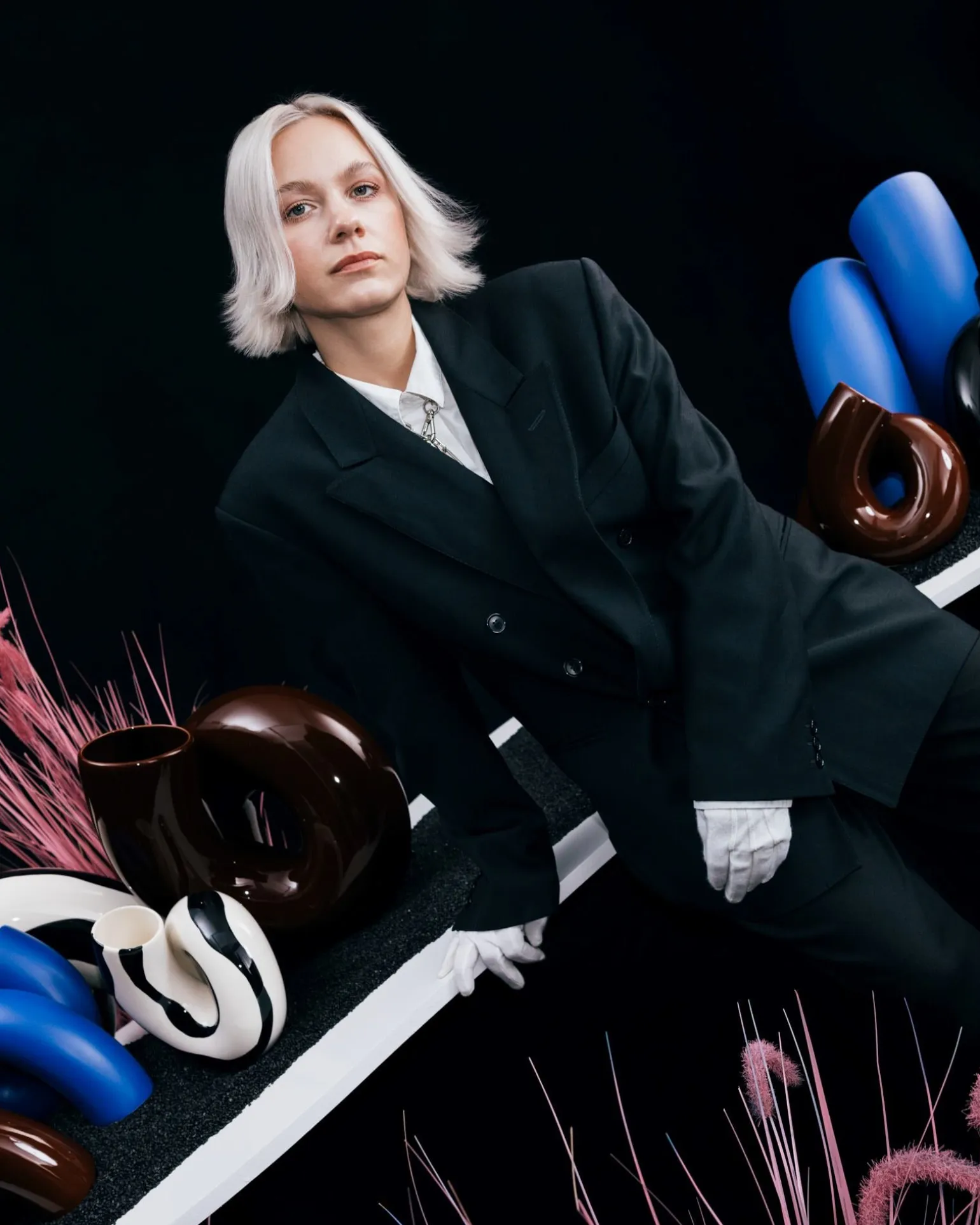 MaM x Ju Schnee Vase L schwarz