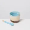 MaM x Mälzer&Fu Becher klein & Löffel hellblau braun