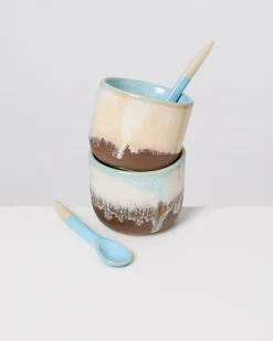 MaM x Mälzer&Fu Becher klein & Löffel hellblau braun