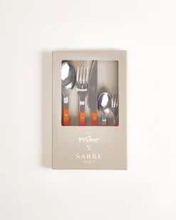 MaM x Sabre Paris Besteck 5er-Set orange off-white