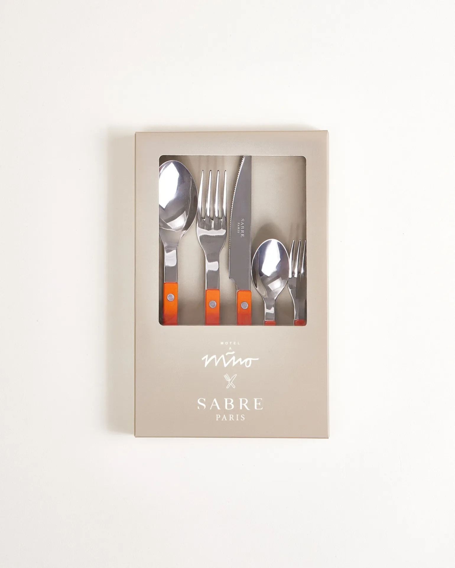 MaM x Sabre Paris Besteck 5er-Set orange off-white