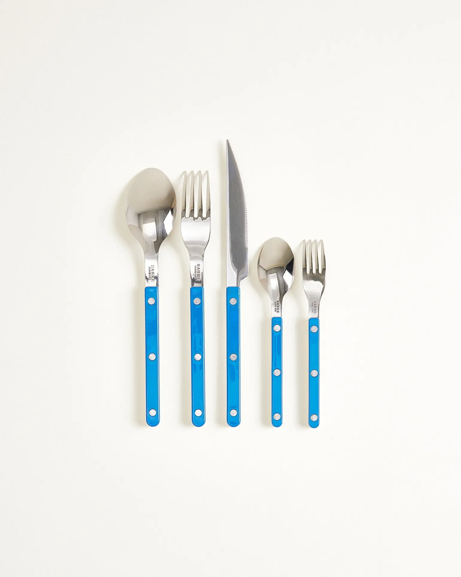 MaM x Sabre Paris Besteck 5er-Set off-white blau