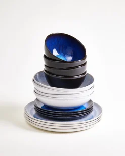 Melides Geschirr-Set deepseablue stoneblue 16-teilig
