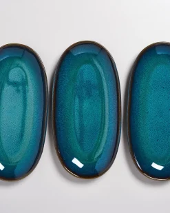 Melides Servierplatte L oceanblue