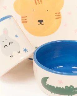 Miio Miini Geschirr-Set weiß blau 3-teilig