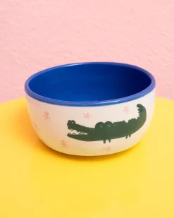 Miio Miini Müslischale Croco weiß blau