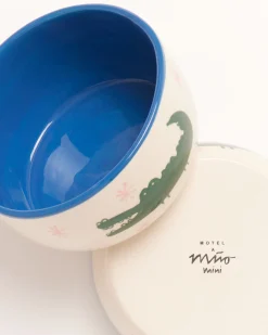 Miio Miini Müslischale Croco weiß blau