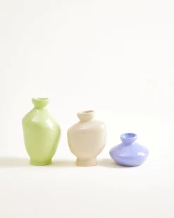 Mino Vase 3er-Set cornflower sand lime