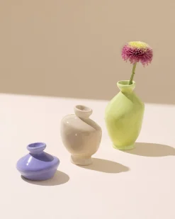 Mino Vase 3er-Set cornflower sand lime