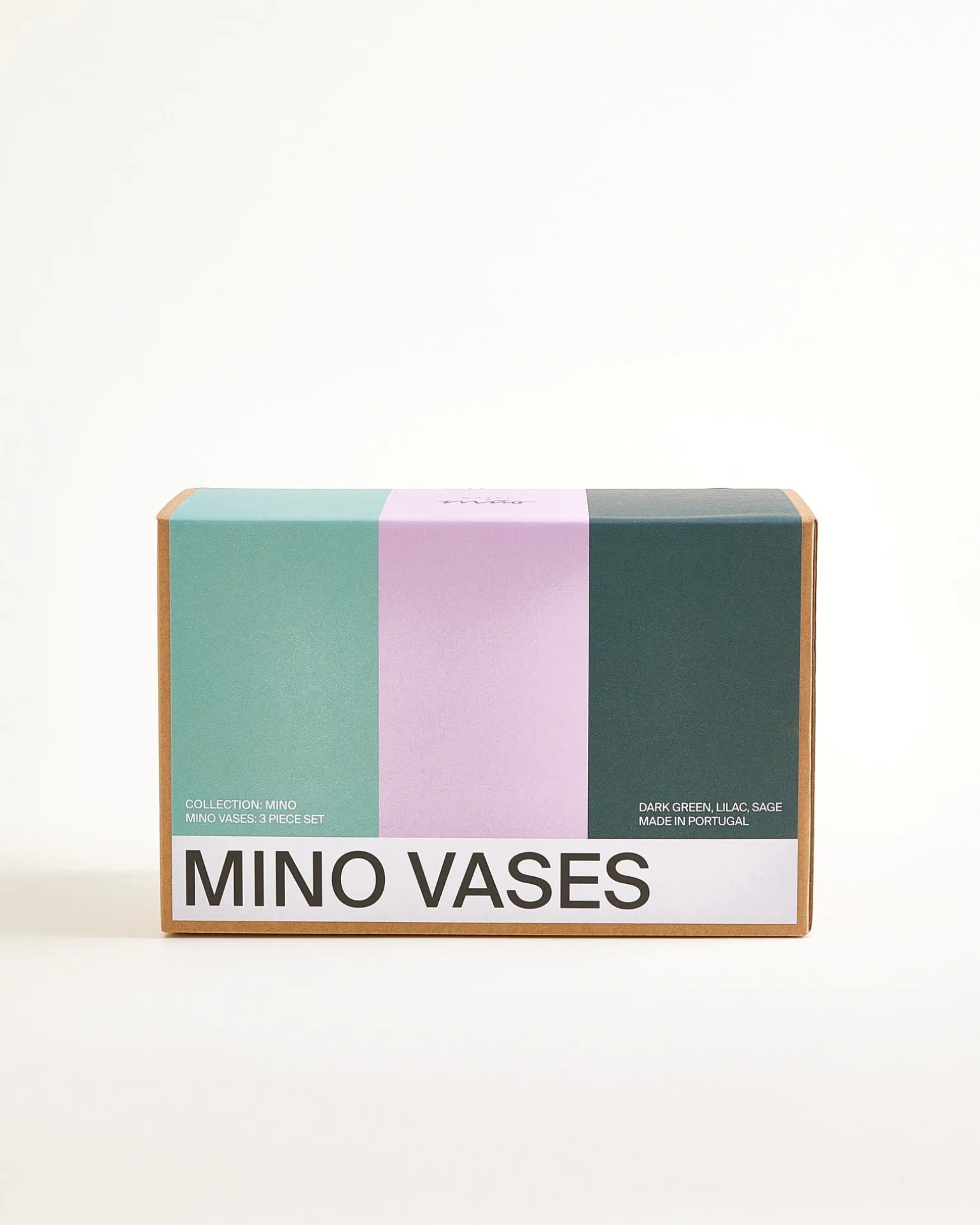 Mino Vase 3er-Set dunkelgrün lila salbei