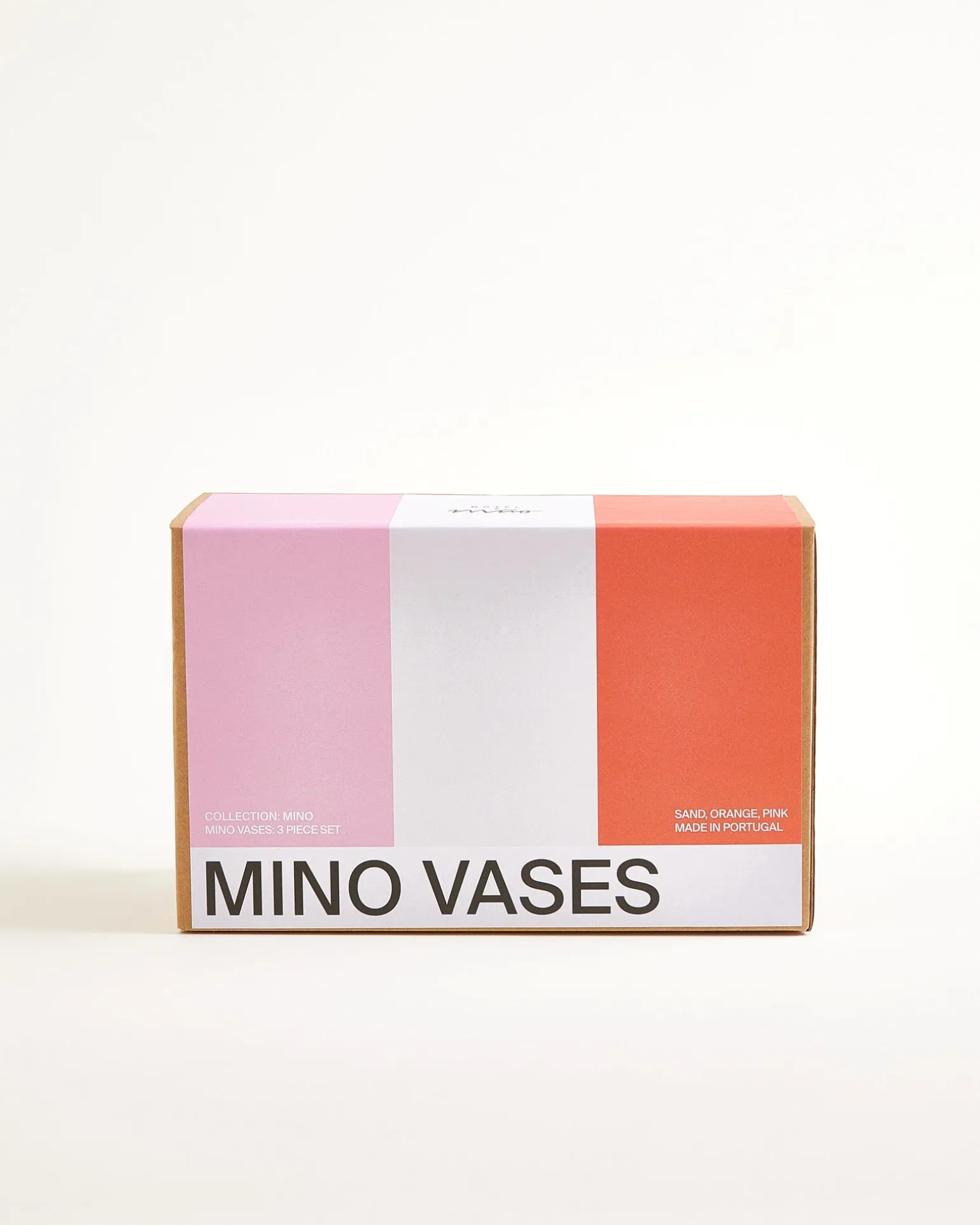 Mino Vase 3er-Set sand orange rosa