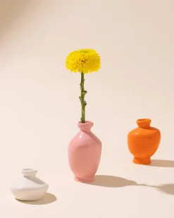 Mino Vase 3er-Set sand orange rosa
