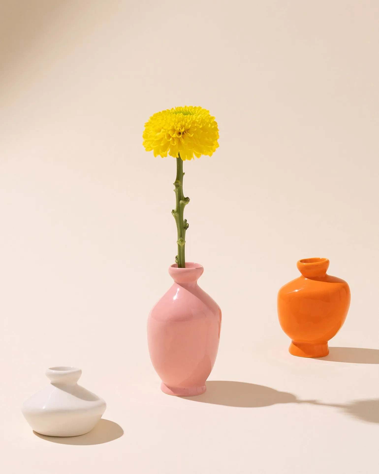 Mino Vase 3er-Set sand orange rosa