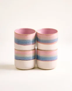 Nódoa Becher groß dipped rosa blau 4er-Set