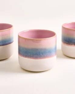 Nódoa Becher groß dipped rosa blau 4er-Set