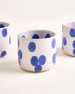 Nódoa Becher groß gepunktet blau 4er-Set