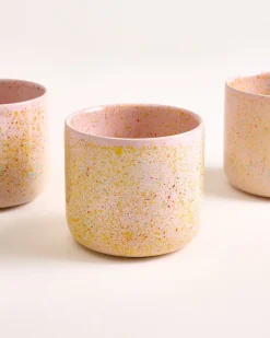 Nódoa Becher groß gesprenkelt rosa 4er-Set