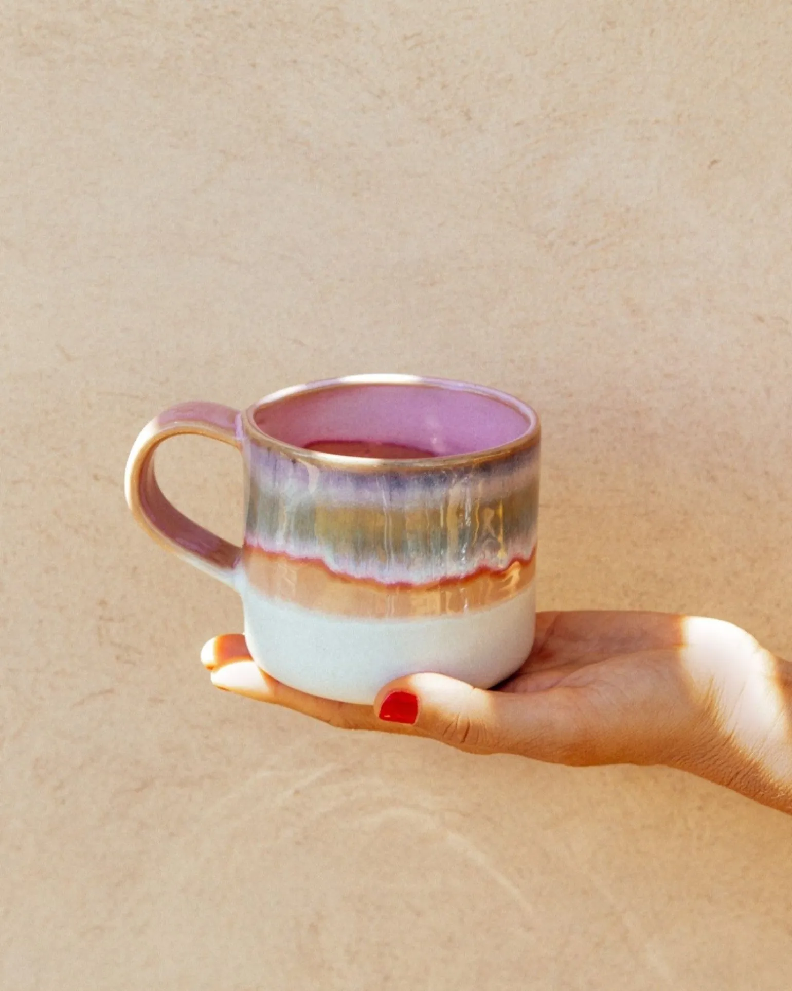 Nódoa Tasse groß dipped rosa grün