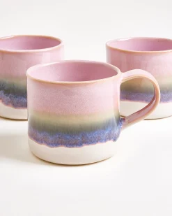 Nódoa Tasse groß dipped rosa grün 4er-Set
