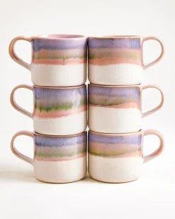 Nódoa Tasse groß dipped rosa blau 6er-Set