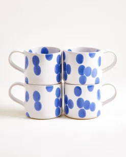 Nódoa Tasse groß gepunktet blau 4er-Set