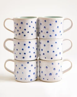 Nódoa Tasse groß gepunktet mint blau 6er-Set