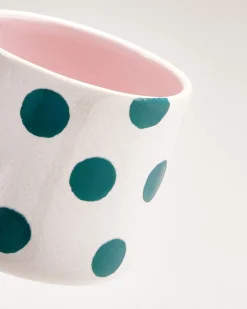 Nódoa Tasse groß gepunktet rosa grün