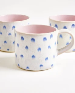 Nódoa Tasse groß gepunktet rosa blau 6er-Set
