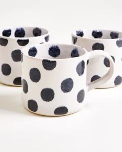 Nódoa Tasse groß gepunktet schwarz 6er-Set