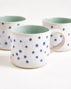 Nódoa Tasse groß gepunktet mint blau 4er-Set