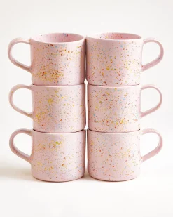 Nódoa Tasse groß gesprenkelt rosa 6er-Set