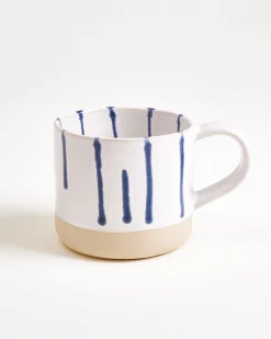 Nódoa Tasse groß gestreift weiß blau