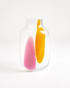 Nuno Glasvase M drops rosa orange