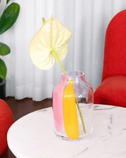 Nuno Glasvase M drops rosa orange