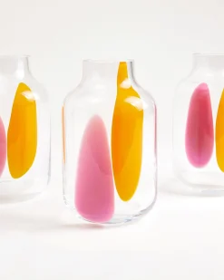 Nuno Glasvase M drops rosa orange