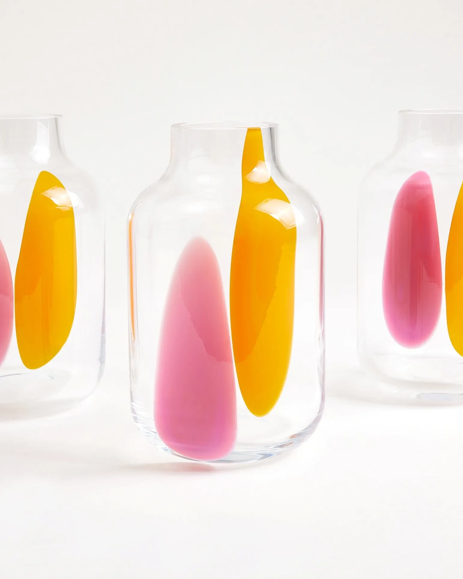 Nuno Glasvase M drops rosa orange