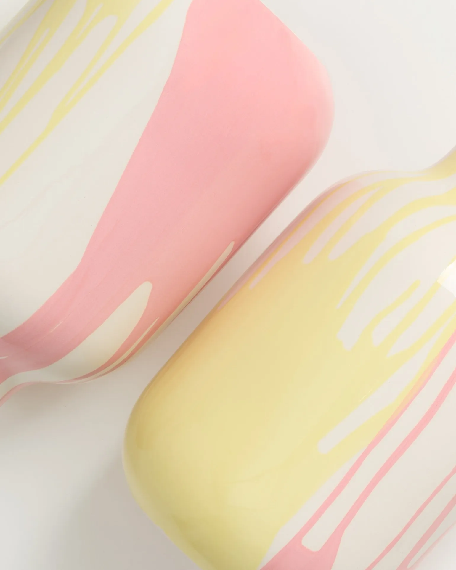 Nuno Vase L drip gelb rosa
