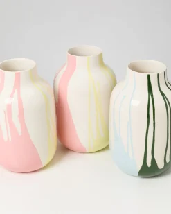Nuno Vase L drip gelb rosa