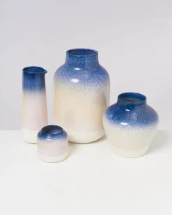 Nuno Vase L gesprenkelt blau rosa