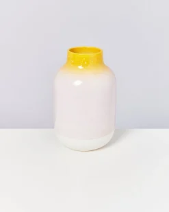 Nuno Vase L gesprenkelt gelb rosa