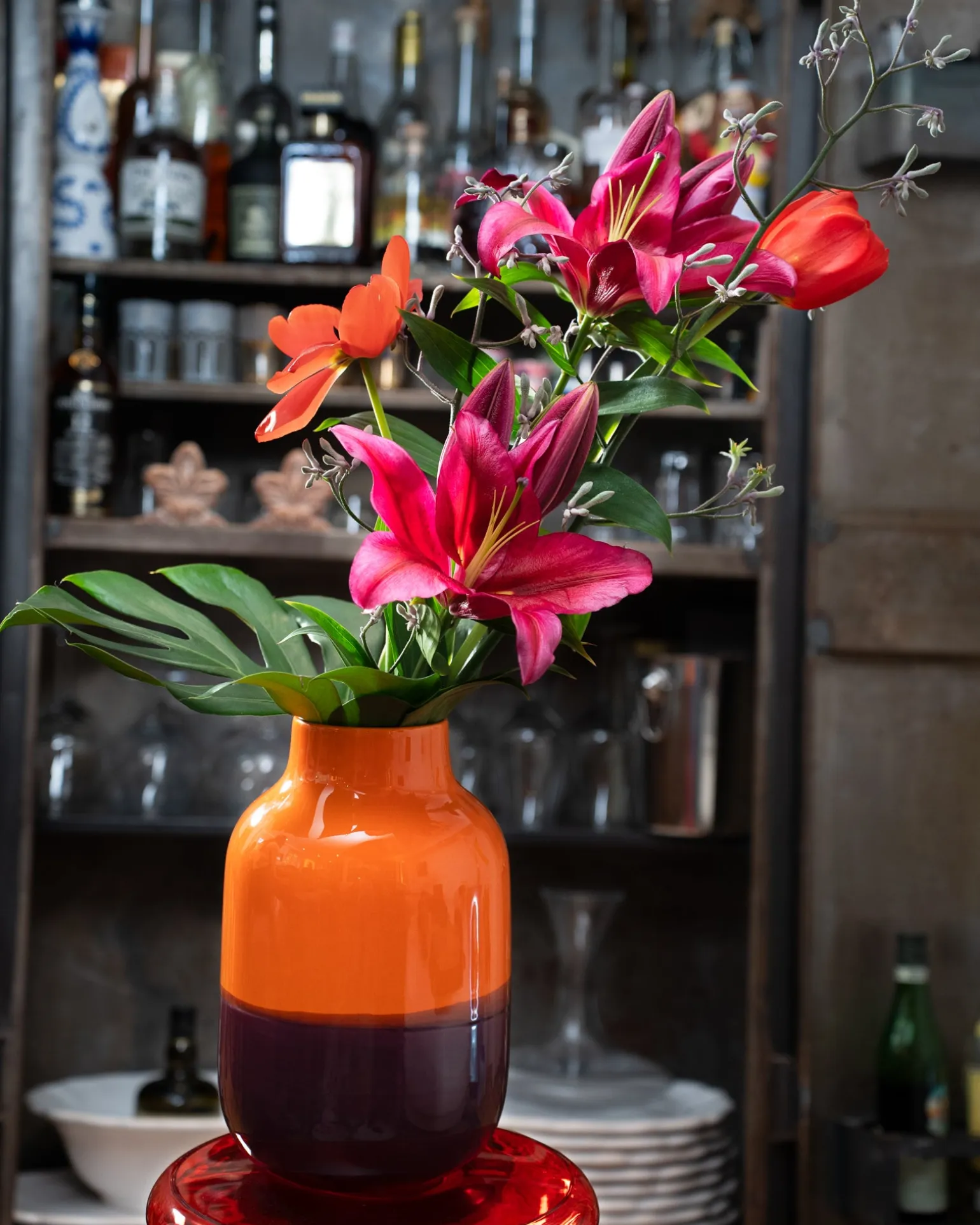 Nuno Vase L orange lila