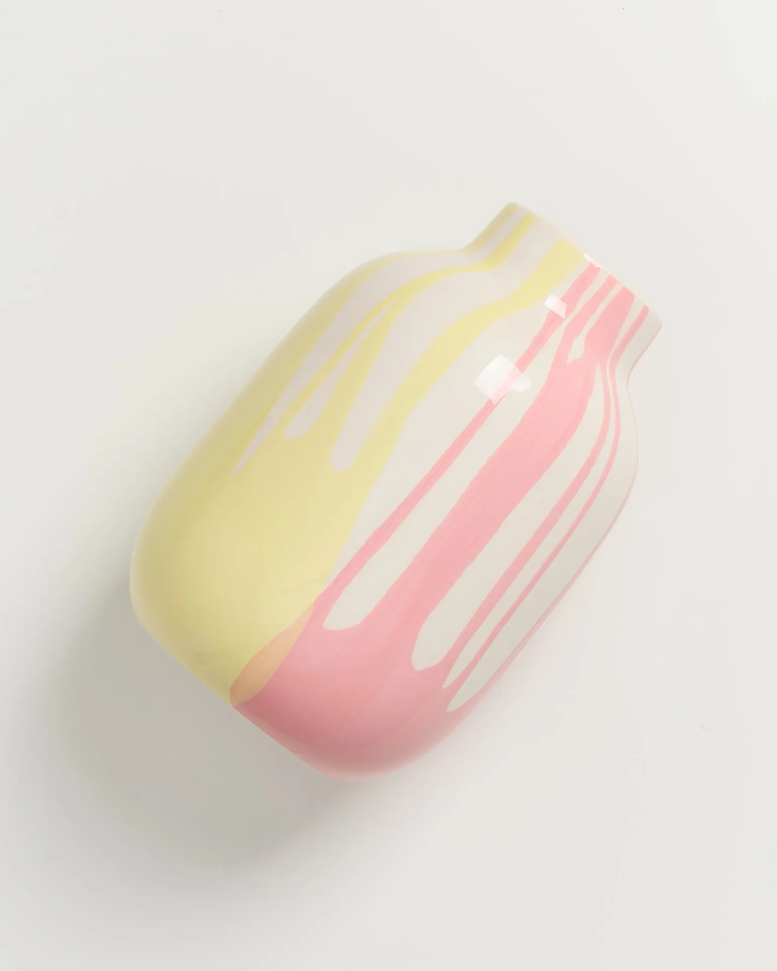 Nuno Vase M drip gelb rosa