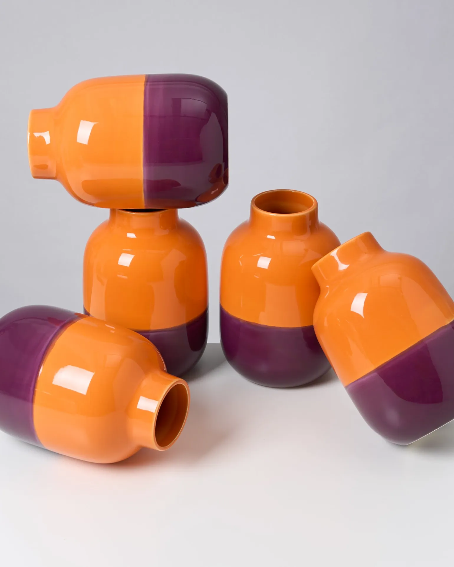 Nuno Vase M orange lila