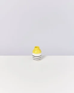 Nuno Vase S gestreift gelb schwarz