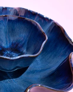 Pérola Servierschale groß shell dunkelblau