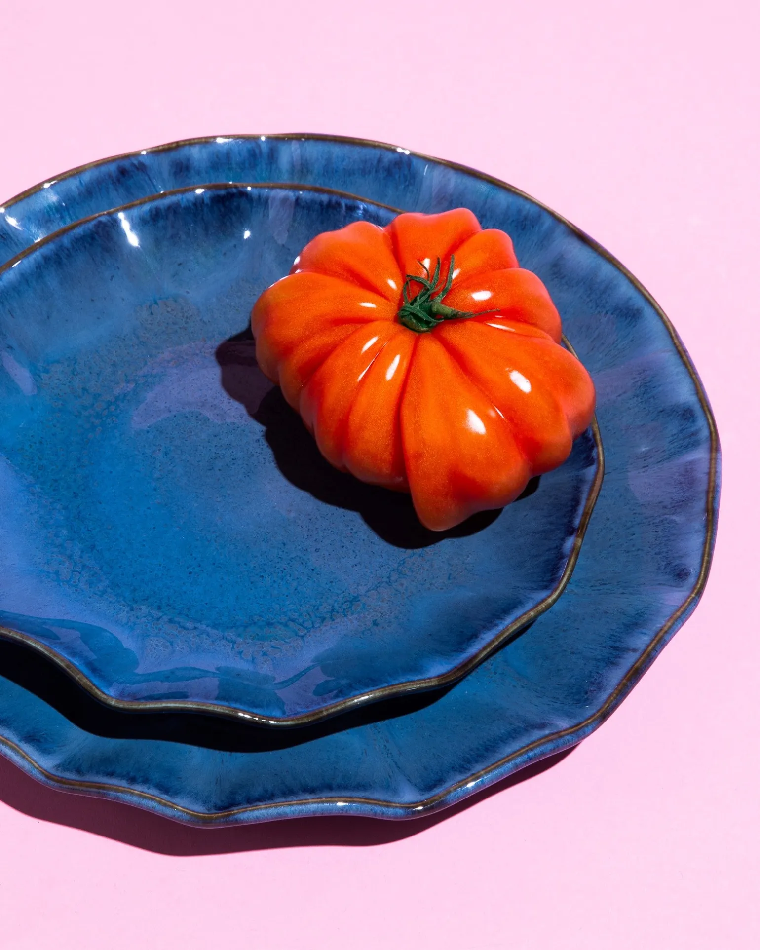Pérola Teller klein shell dunkelblau